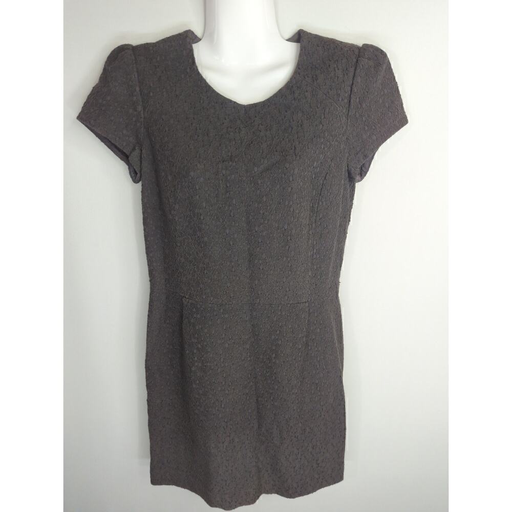 Comptoir Des Cotonniers Women's‎ Solid Cap Sleeve Sheath Mini Dress Gray Size XS